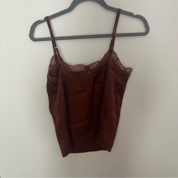Abercrombie & Fitch Satin Burnt Orange Lace Trim Cami Size Small - Picture 4 of 5